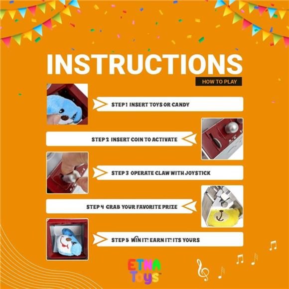 Electronic Arcade Claw Machine Mini Candy Prize Dispenser Game With Sound - Picture 3 of 6